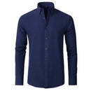 Camisa Flexível Ultra Comfort® Tecido Seda Gelo - Não amarrota Vestuário Masculino Direct Ofertas Azul P