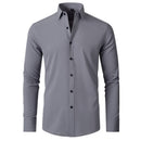 Camisa Flexível Ultra Comfort® Tecido Seda Gelo - Não amarrota Vestuário Masculino Direct Ofertas Cinza P