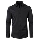 Camisa Flexível Ultra Comfort® Tecido Seda Gelo - Não amarrota Vestuário Masculino Direct Ofertas Preto P