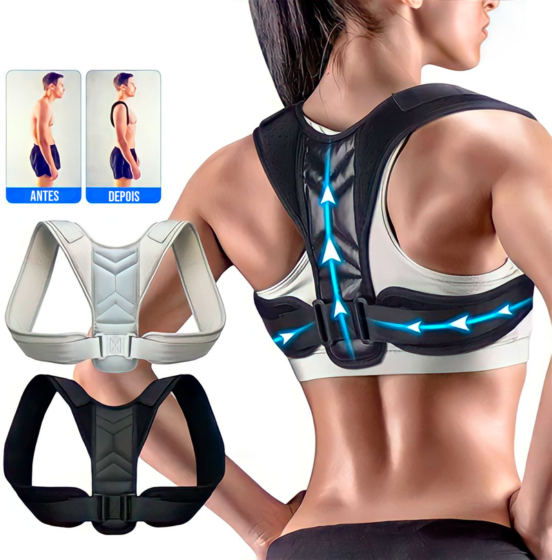 Corrector de postura magnético ajustable: columna vertebral, hombros, lumbar y cravicular 