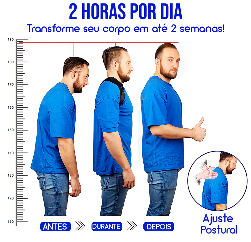Corrector de postura magnético ajustable: columna vertebral, hombros, lumbar y cravicular 