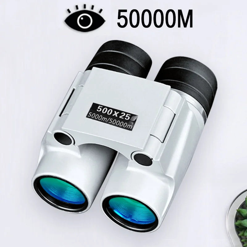 Poderoso Binóculos HD Longo Alcance Profissional Mini Portátil Telescópio HD, Monocular Impermeável, Auto Focus, 50000m, 500X25