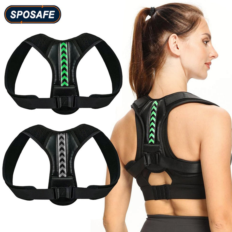 Corrector de postura magnético ajustable: columna vertebral, hombros, lumbar y cravicular 