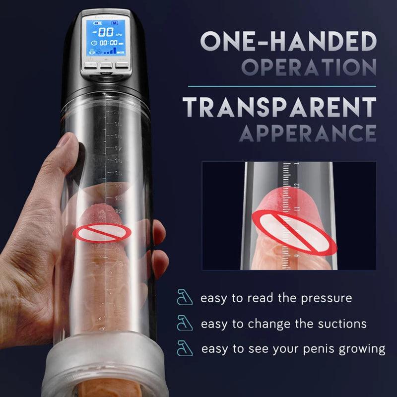 Hannibal LCD Elétrico Pênis Pump - Extensor peniano - Aumente seu Pênis - Acabe com a Ejaculacao precoce