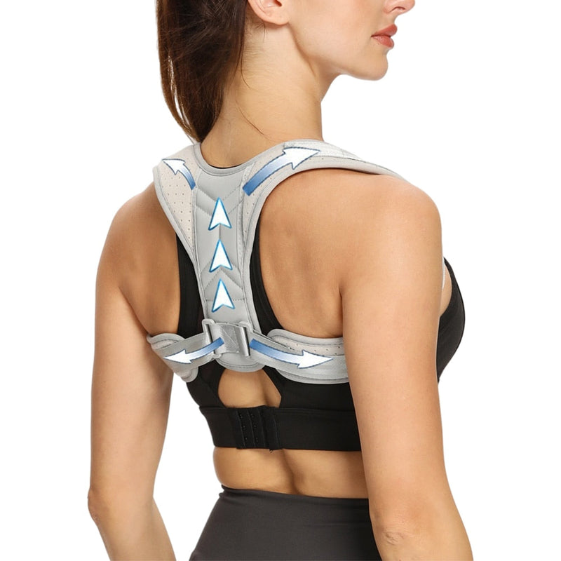 Corrector de postura magnético ajustable: columna vertebral, hombros, lumbar y cravicular 